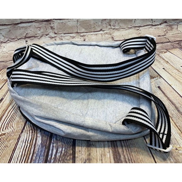 Adidas Gray w/ Black Small Backpack Nylon Shoulder Bag Padded Back - Picture 4 of 8